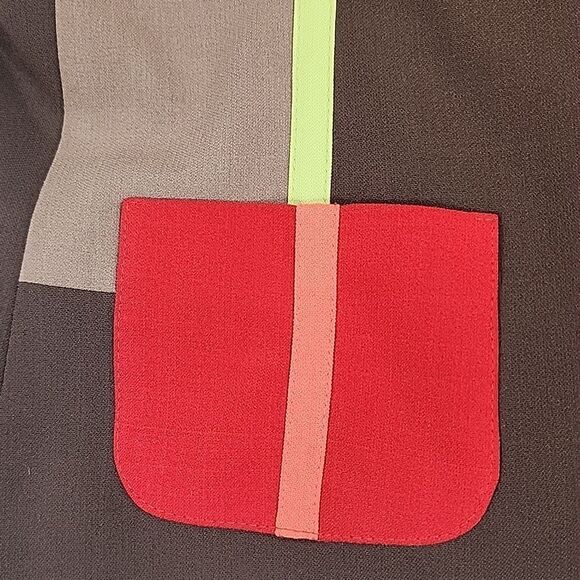 Harve Benard Jacket Size 8 Chocolate Brown Chartreuse Stripe - Picture 4 of 8